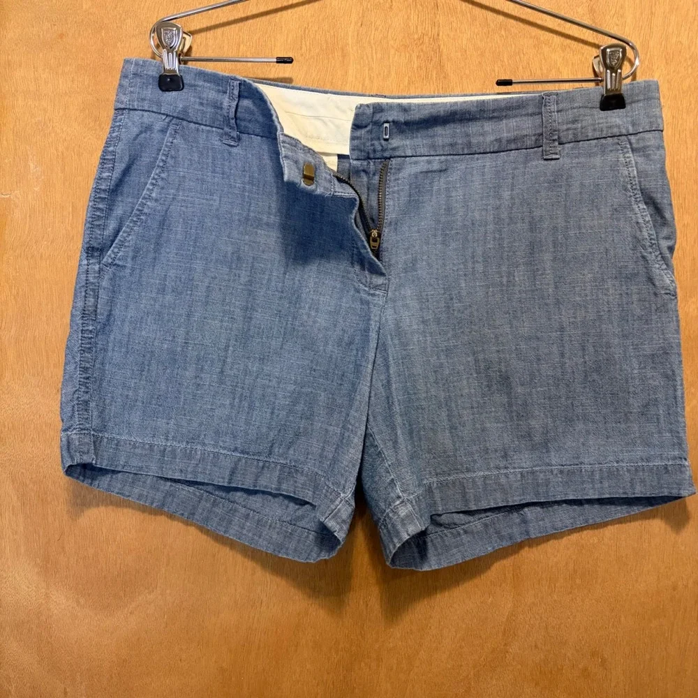 J.Crew Chino Shorts Women 10 Coastal Chambray Casual 5"Inseam 100% Cotton Beachy - Picture 5 of 13